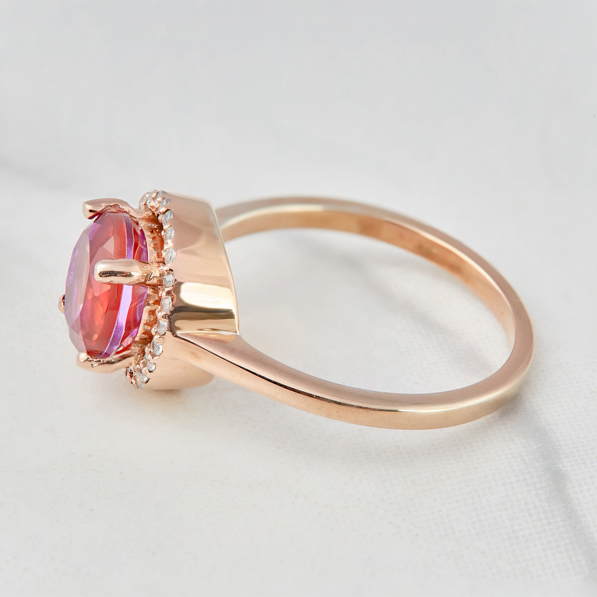 2CT Doublet Gemstone Engagement Ring