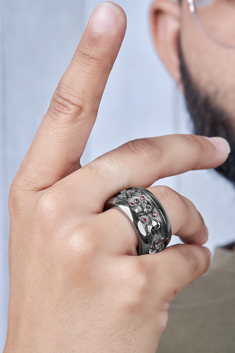 Skull Gothic Wedding Ring Set