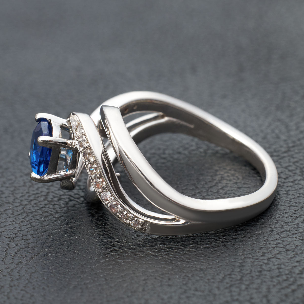 Cushion Cut Natural Sapphire Engagement Ring