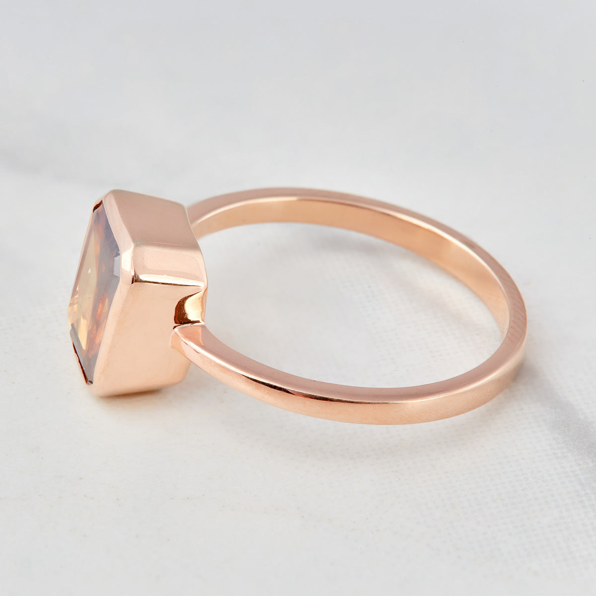 Brown Moissanite Engagement Ring