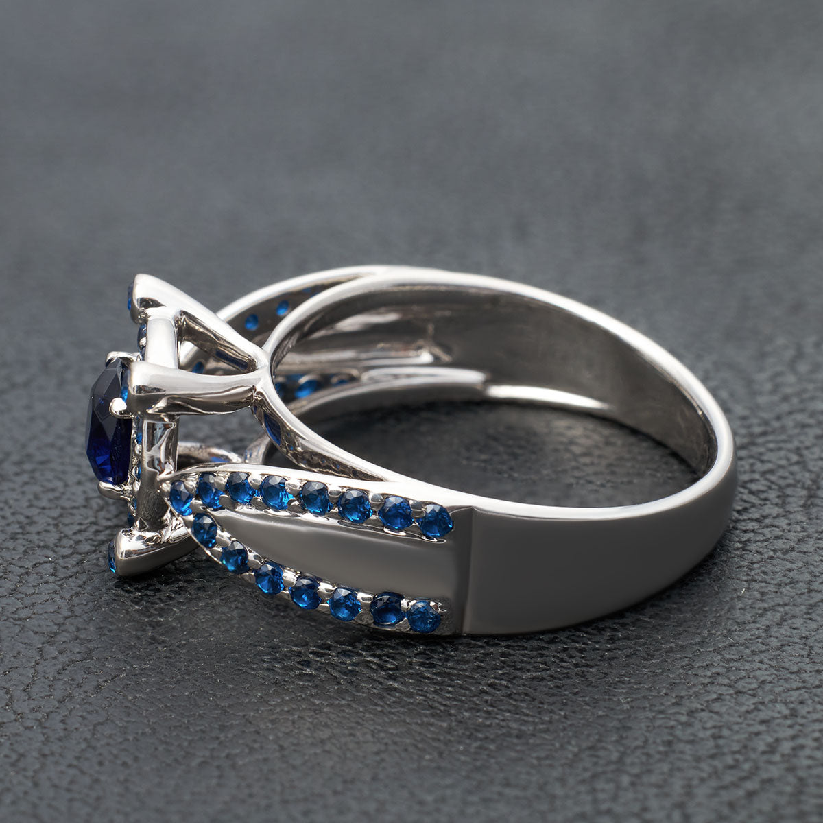 Natural Sapphire Unique Engagement Ring