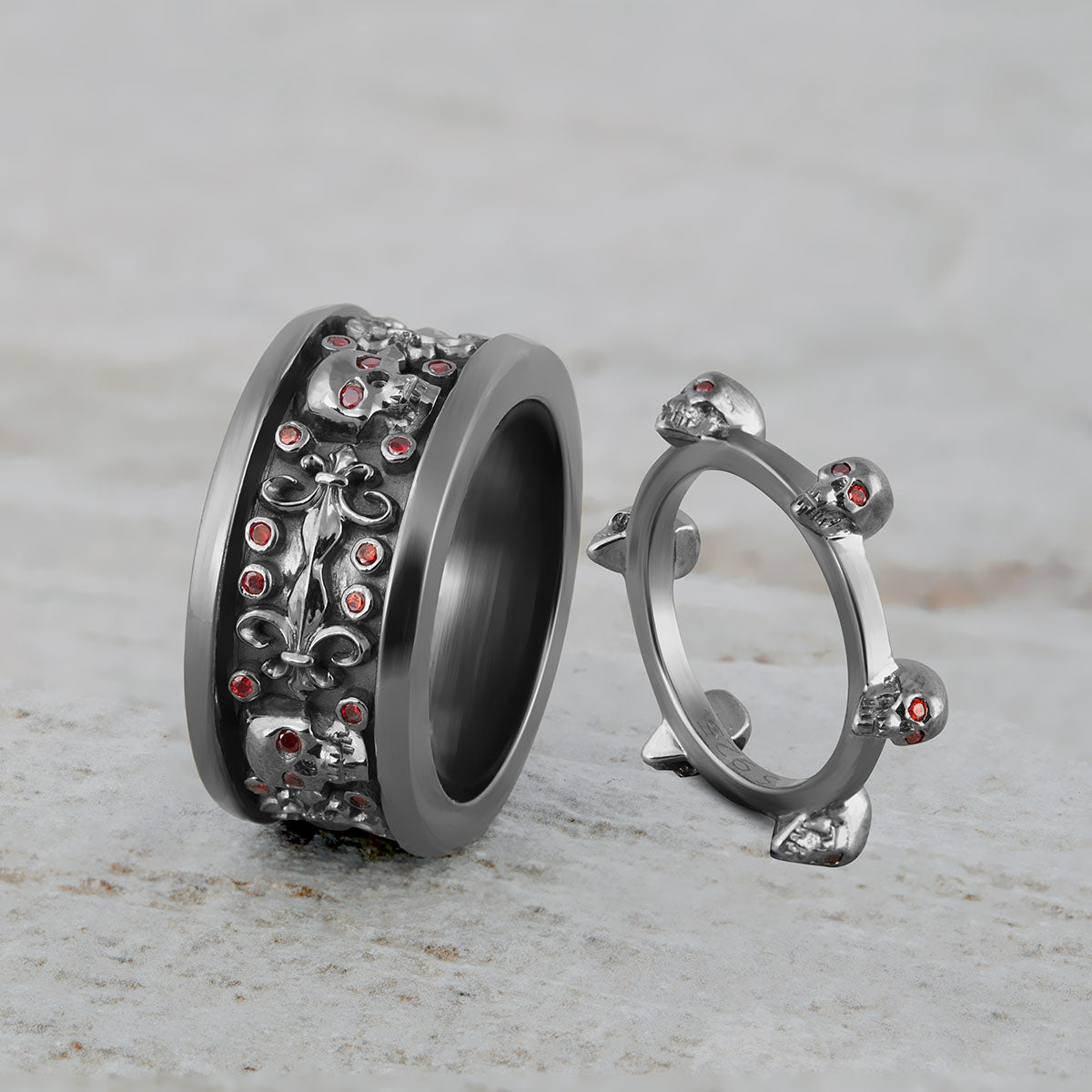 Couple Skull Wedding Bands
