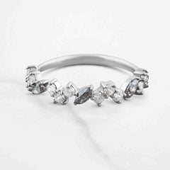 Salt and Pepper Diamond Band Galaxy Diamond Wedding Ring