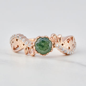 Art Deco Moss Engagement Ring