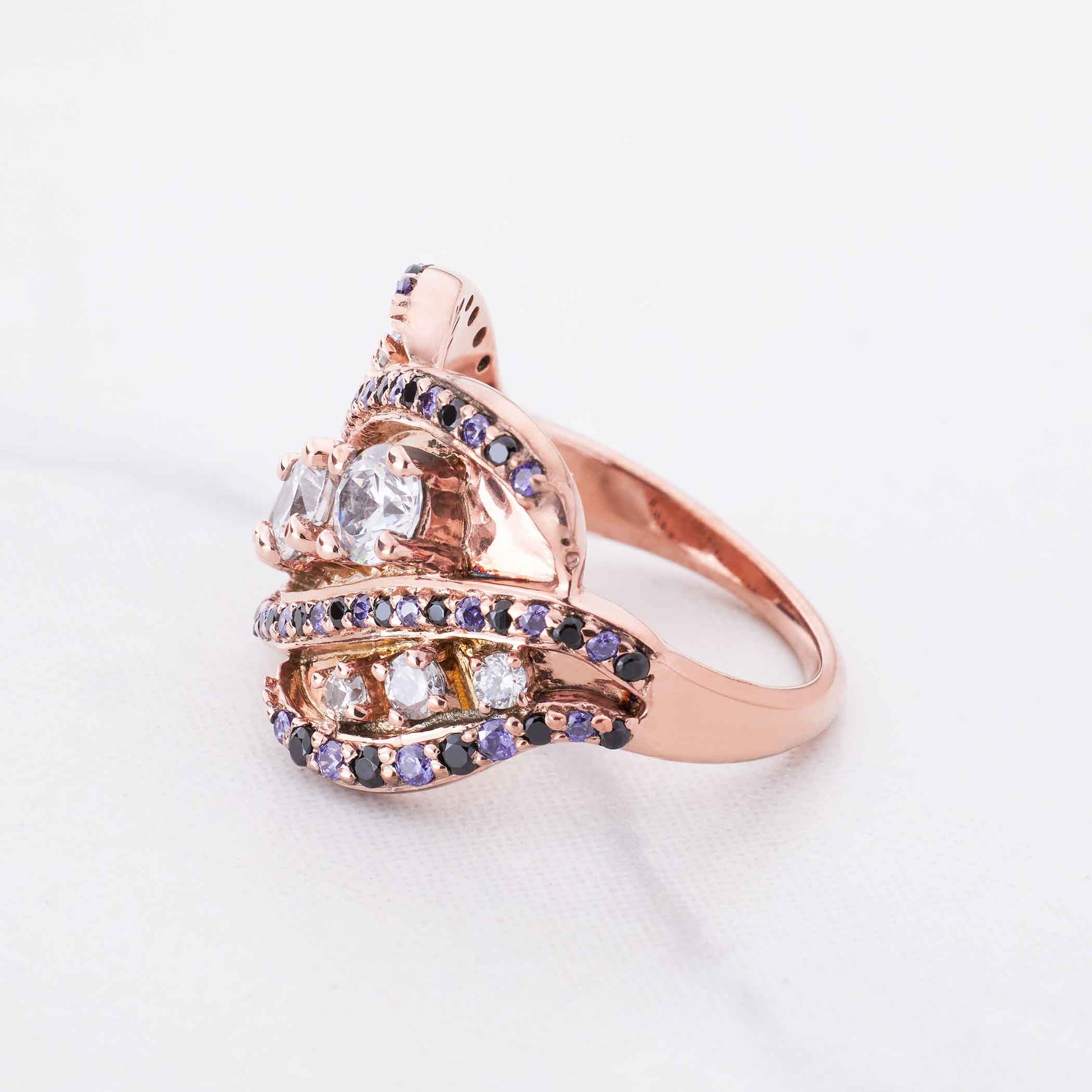 Cocktail Engagement Ring Multi Gemstone Statement Party Rings