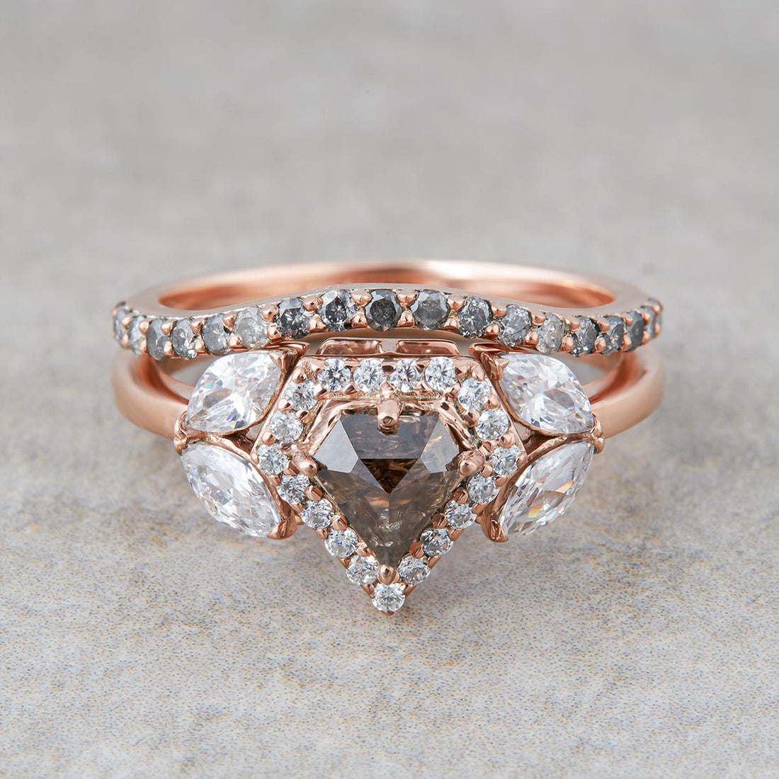 Natural Diamond Engagement Ring Set