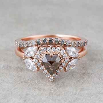 Natural Diamond Engagement Ring Set