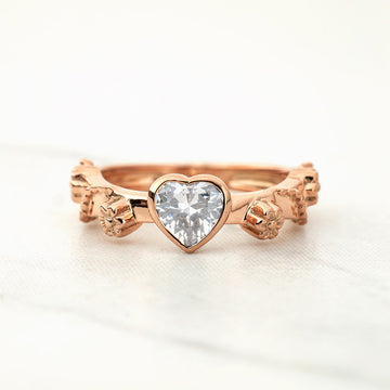 Solitaire Heart Diamond Ring Proposal Ring Valentine's Day Gift