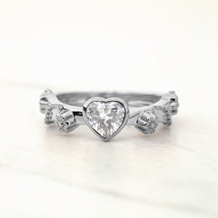 Solitaire Moissanite Heart Ring Proposal Ring Anniversary Gift