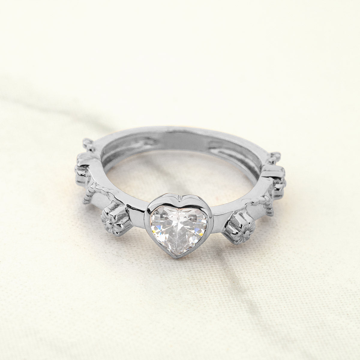 Solitaire Heart Moissanite Diamond Ring Proposal Ring Valentine's Day Gift Rose Gold Sterling Silver