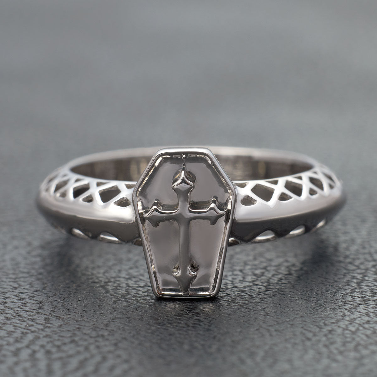 Cross and Coffin Engagement Ring