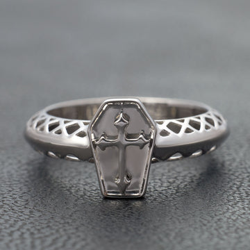 Cross and Coffin Engagement Ring
