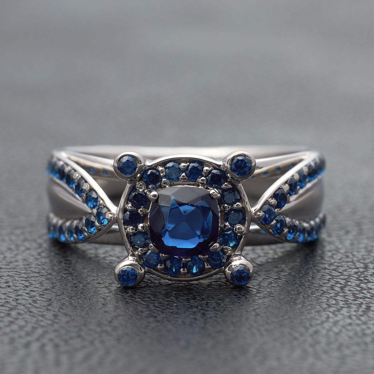 Natural Sapphire Unique Engagement Ring