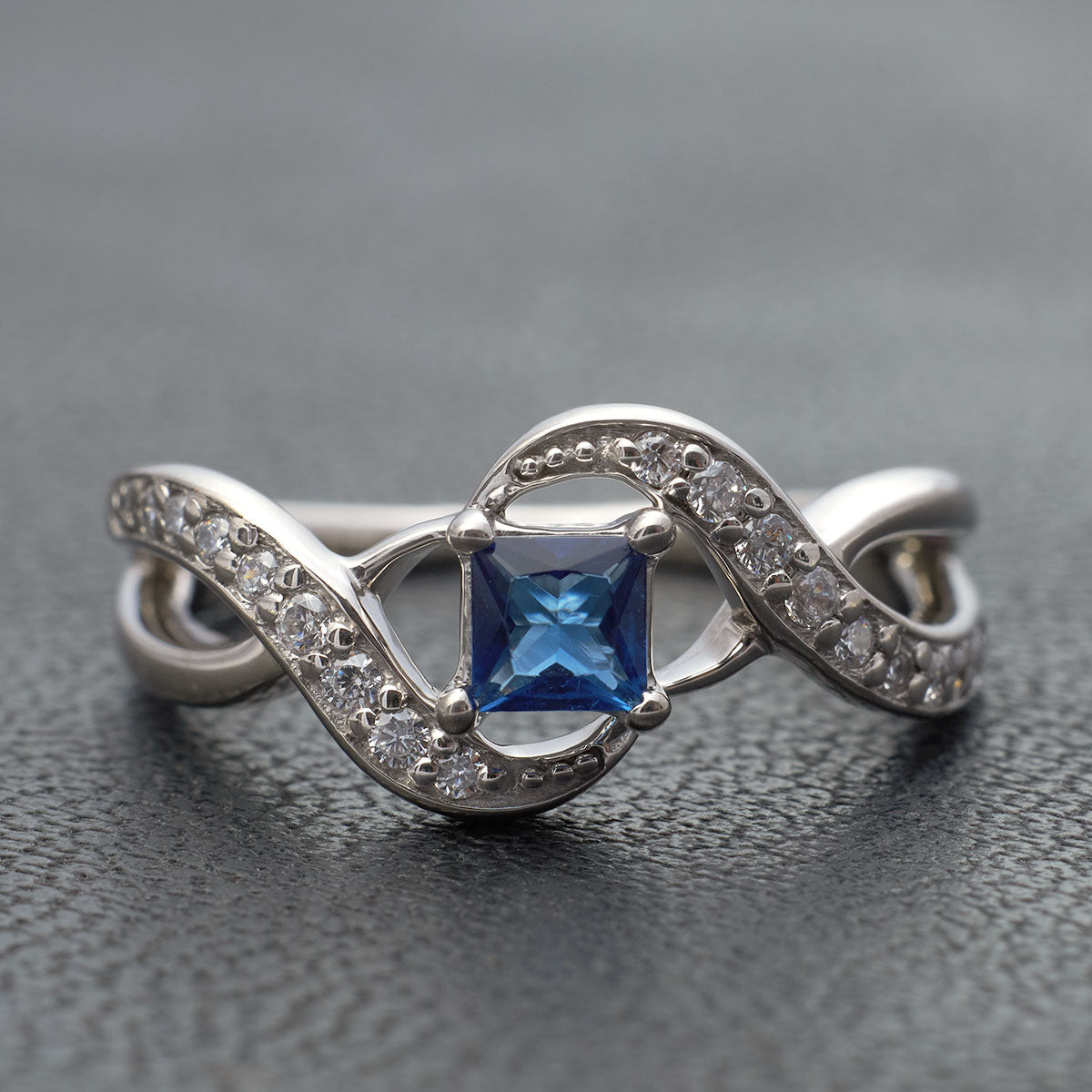 Natural Sapphire Infinity Engagement Ring