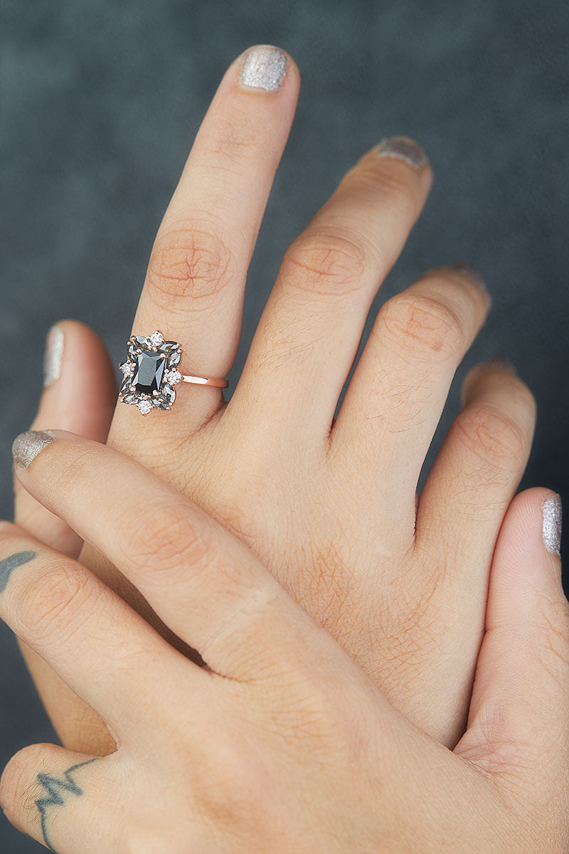 Salt and Pepper Engagement Ring