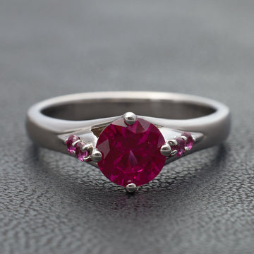 Natural Ruby Engagement Ring