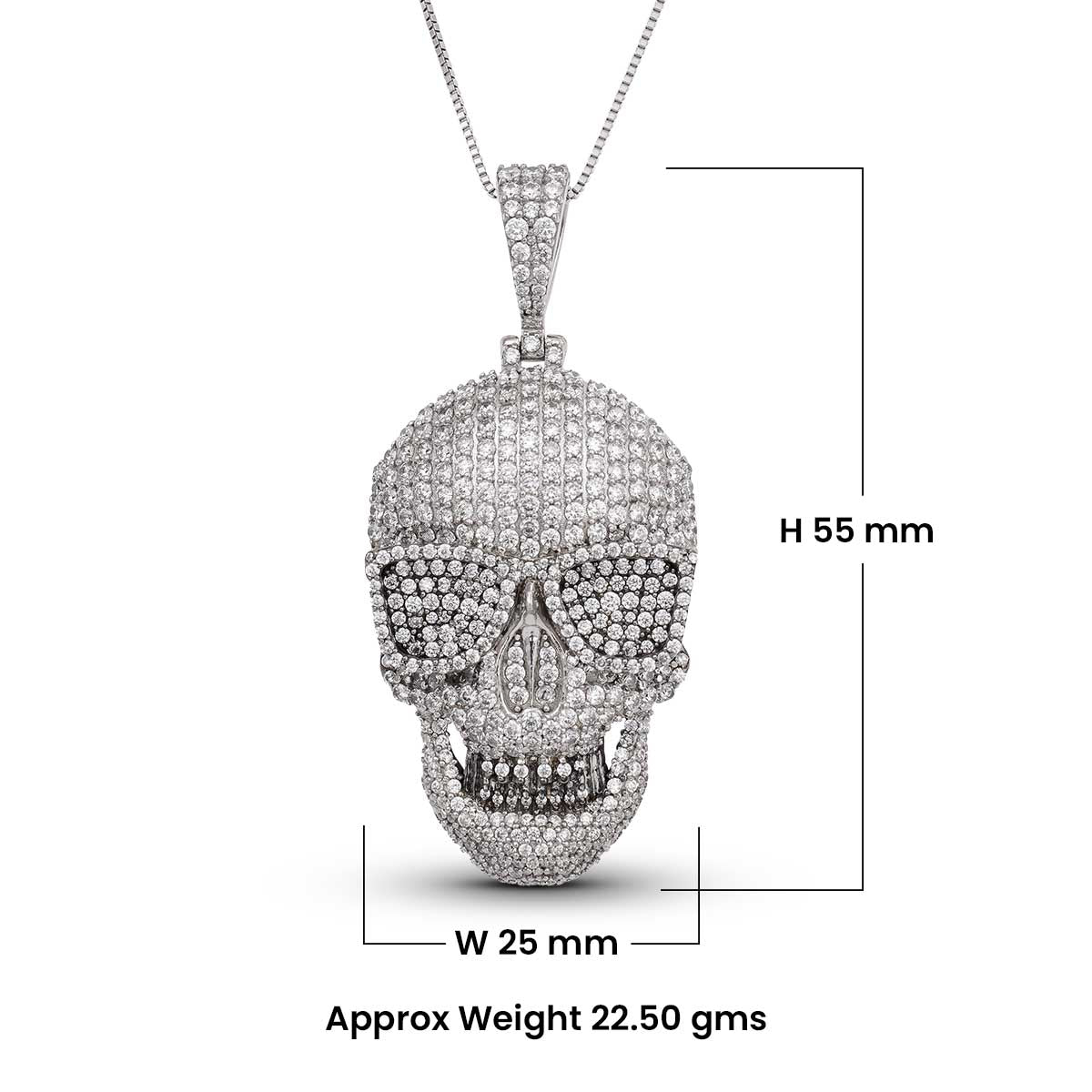 Iced Out Skull Necklace Locket With Chain Skull Gothic Halloween Jewelry