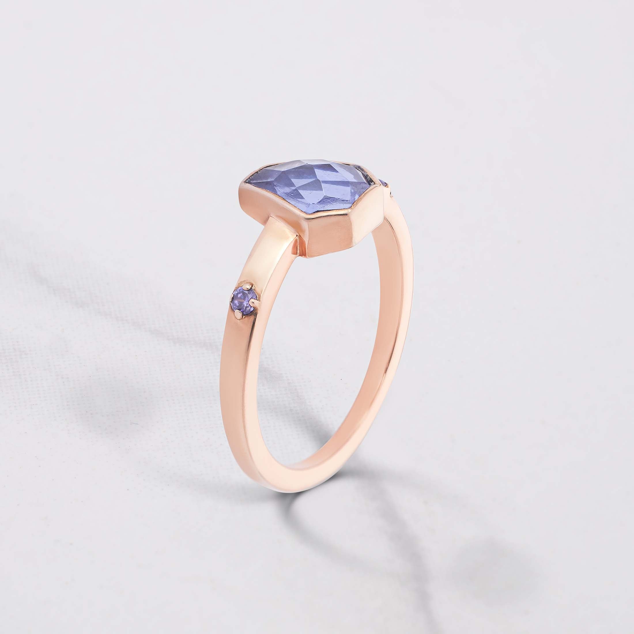 Coffin Bridal Ring Set Memento Mori Inspired Jewelry Rose Gold