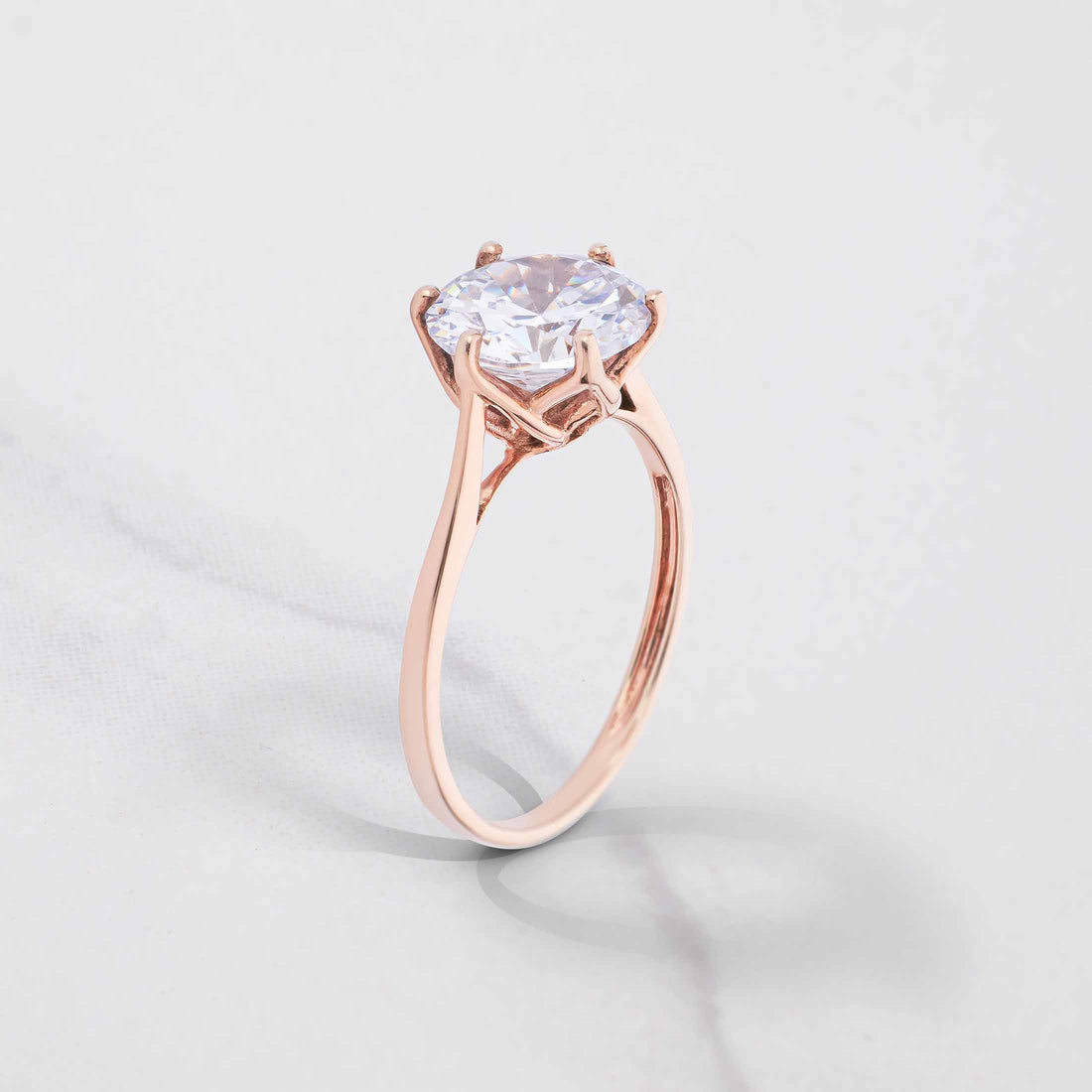 4.80CT Diamond 2.70CT Moissanite Engagement Ring Solitaire Rose Gold White Gold Basket Setting