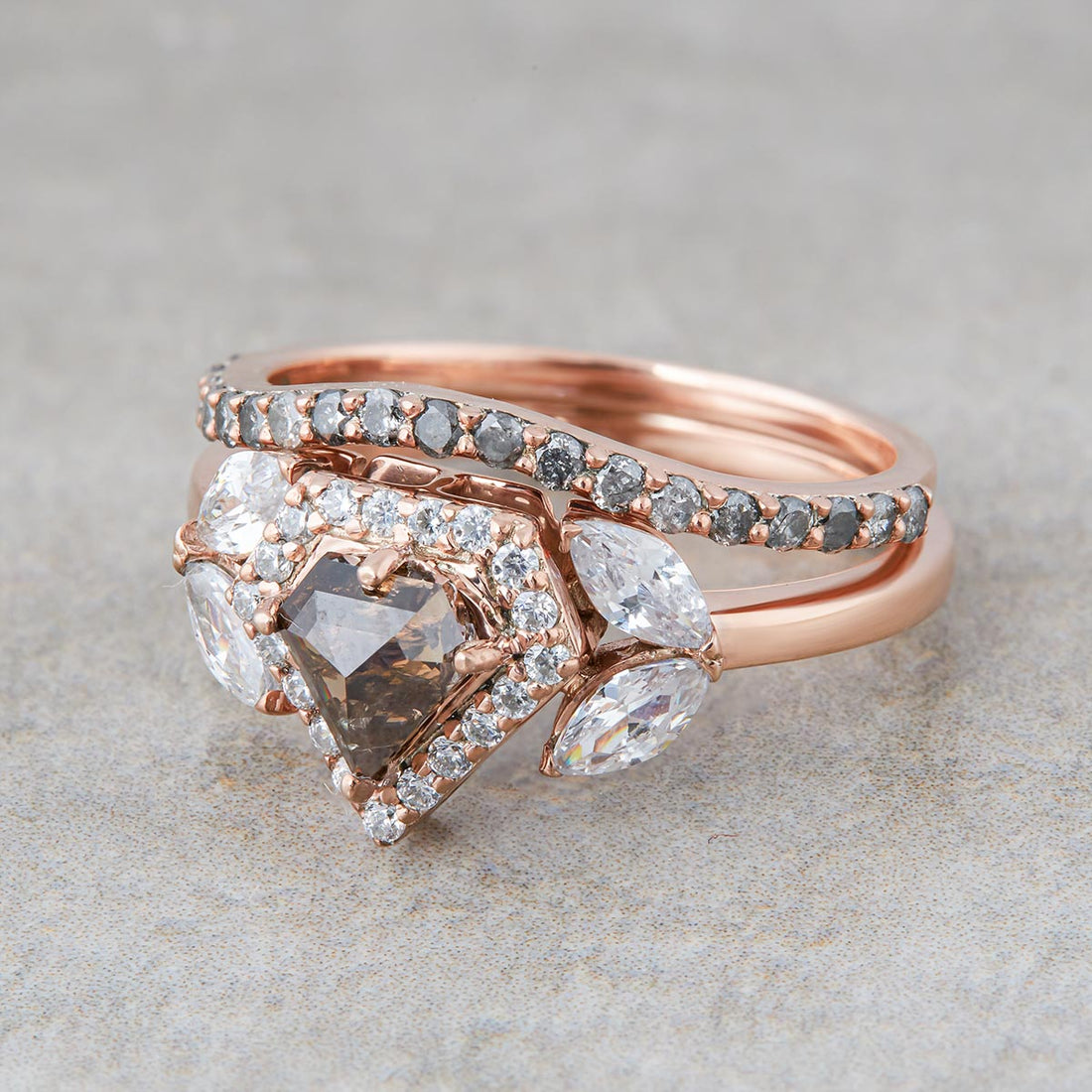 Natural Diamond Engagement Ring Set