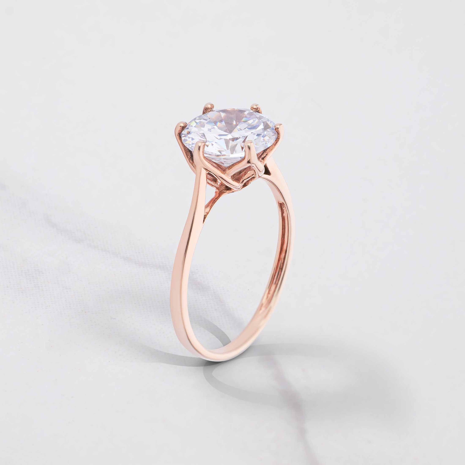 4.80CT Diamond Engagement Ring Solitaire Rose Gold White Gold Basket Setting