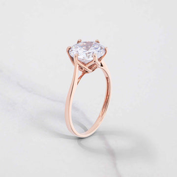 4.80CT Diamond Engagement Ring Solitaire Rose Gold White Gold Basket Setting