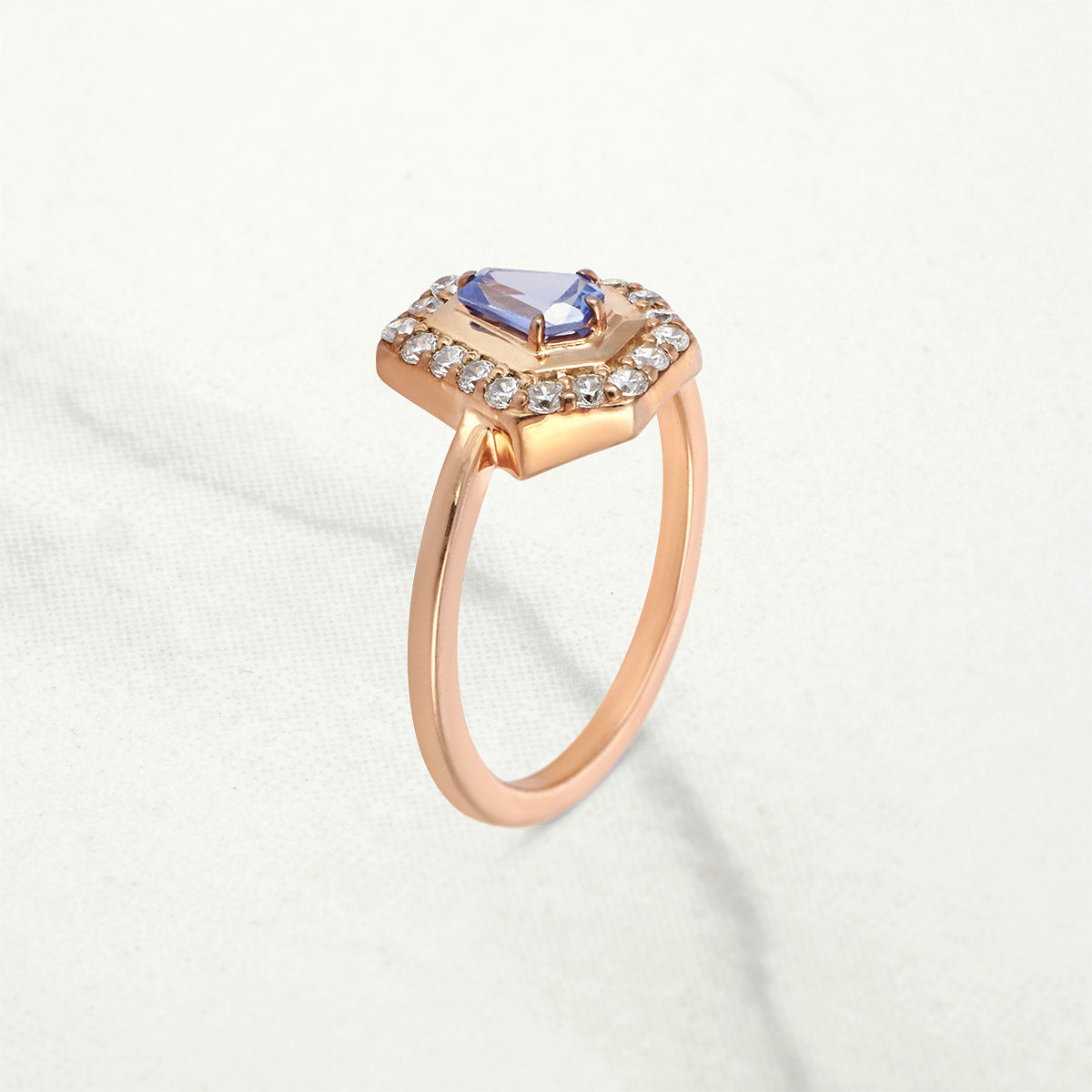 Coffin Shape Wedding Engagement Ring Blue Titanic Gemstone Coffin Rings Gothic Sterling Silver Rose White Gold