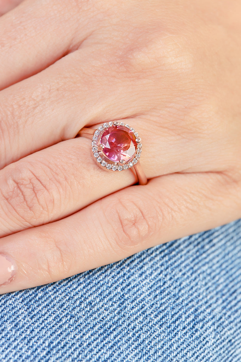 2CT Doublet Gemstone Engagement Ring