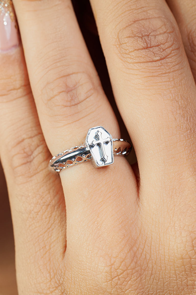 Cross and Coffin Engagement Ring
