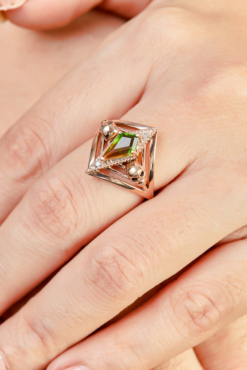 Skull Kite Shaped Engagement Ring