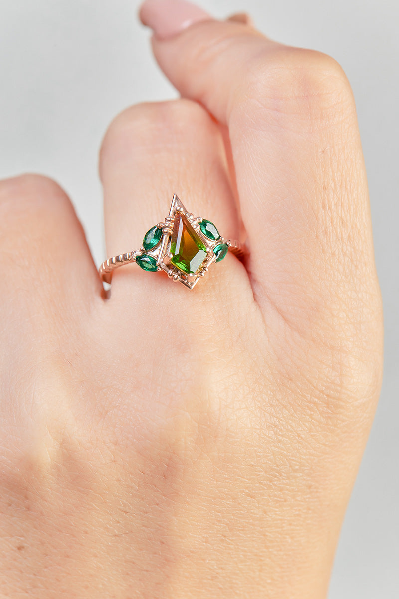 Kite Cut Engagement Ring