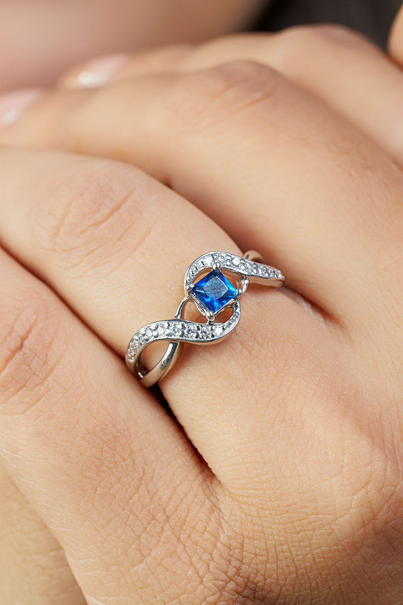 Natural Sapphire Infinity Engagement Ring