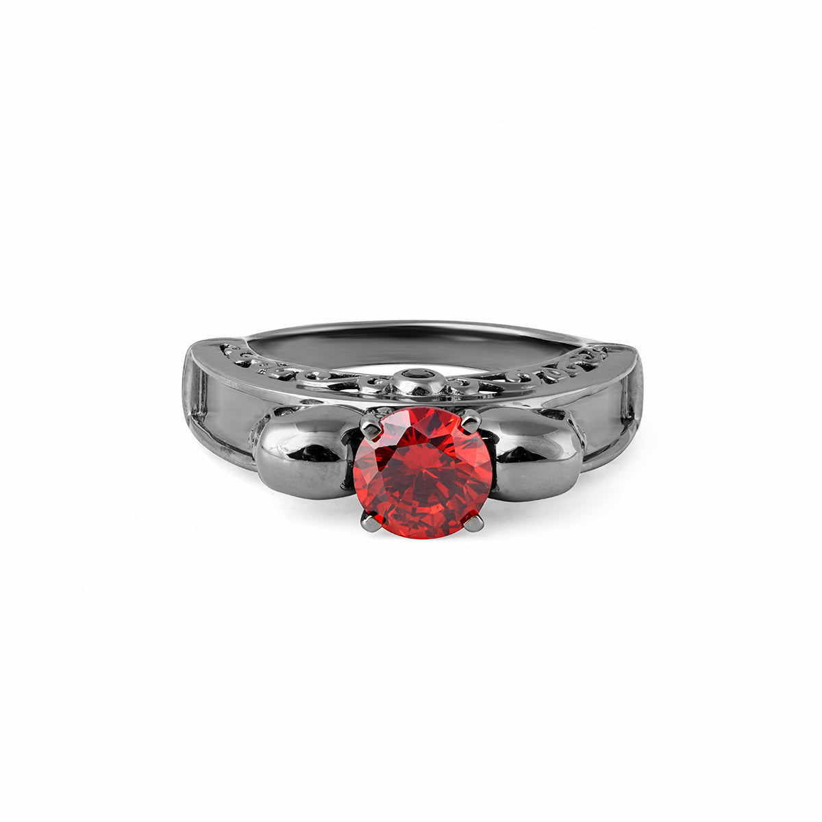 Skull Gothic Engagement Ring Womens Skull Jewelry Gun Metal
