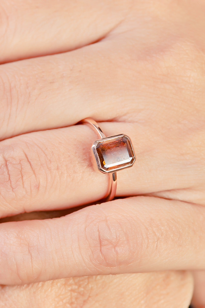 Brown Moissanite Engagement Ring