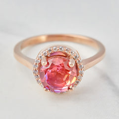 2CT Doublet Gemstone Engagement Ring Womens Promise Ring