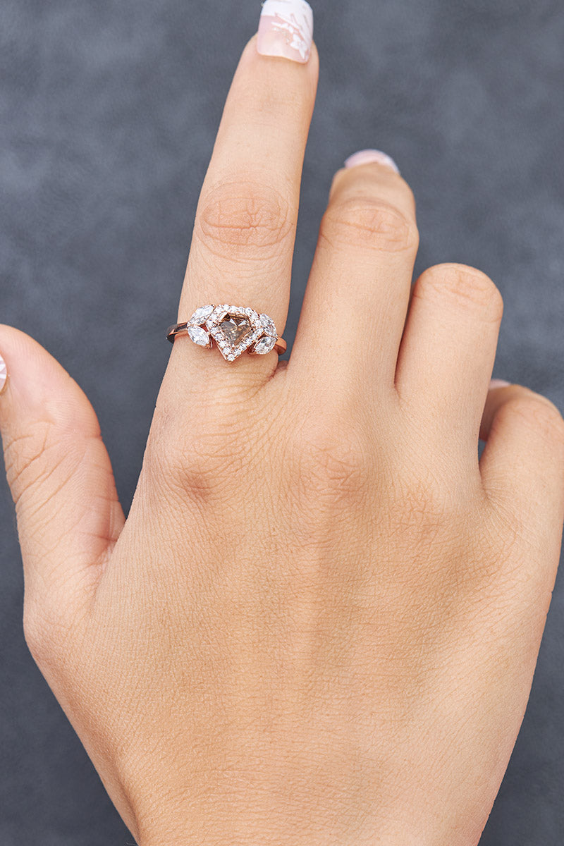 Salt and Pepper Engagement Ring