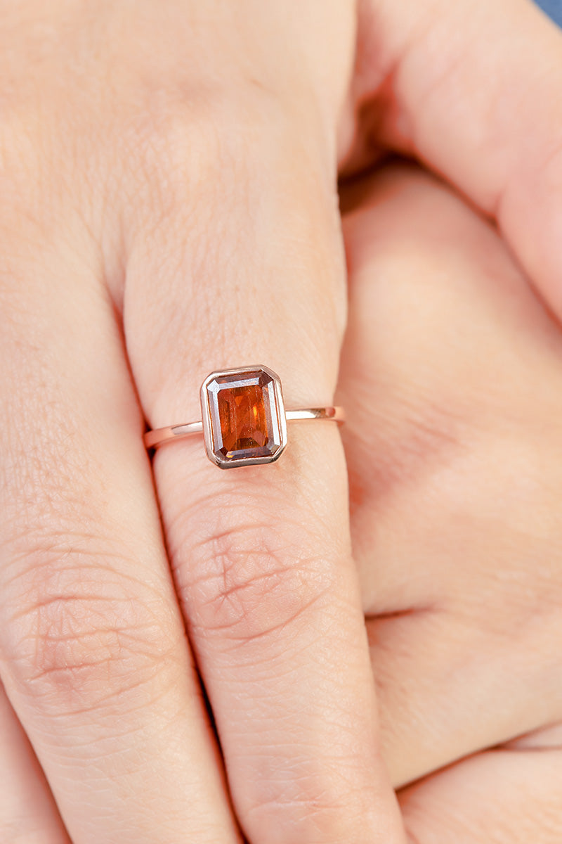 Brown Moissanite Engagement Ring
