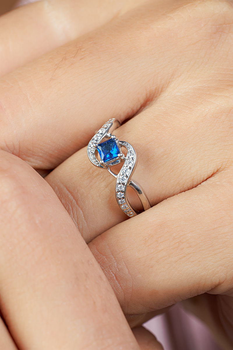 Natural Sapphire Infinity Engagement Ring