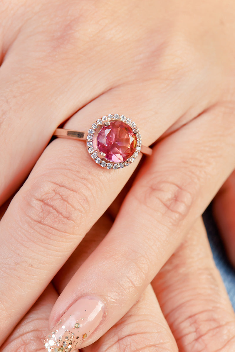 2CT Doublet Gemstone Engagement Ring