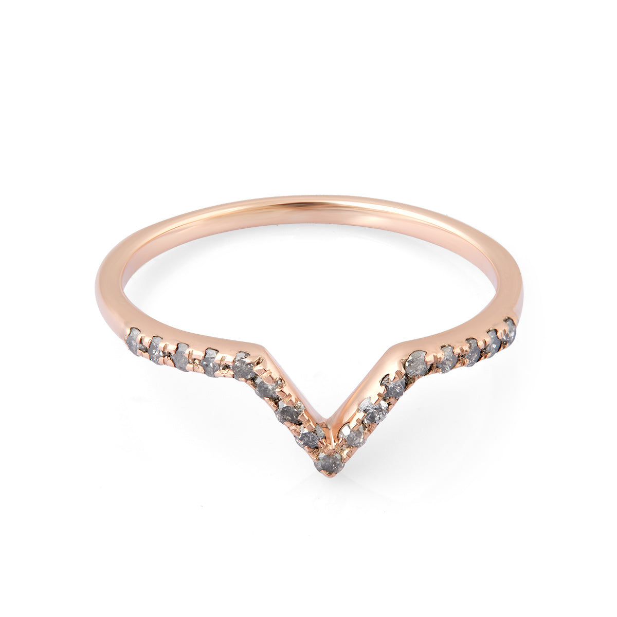 0.17TCW Salt and Pepper Diamond Wedding Band Stacking Ring