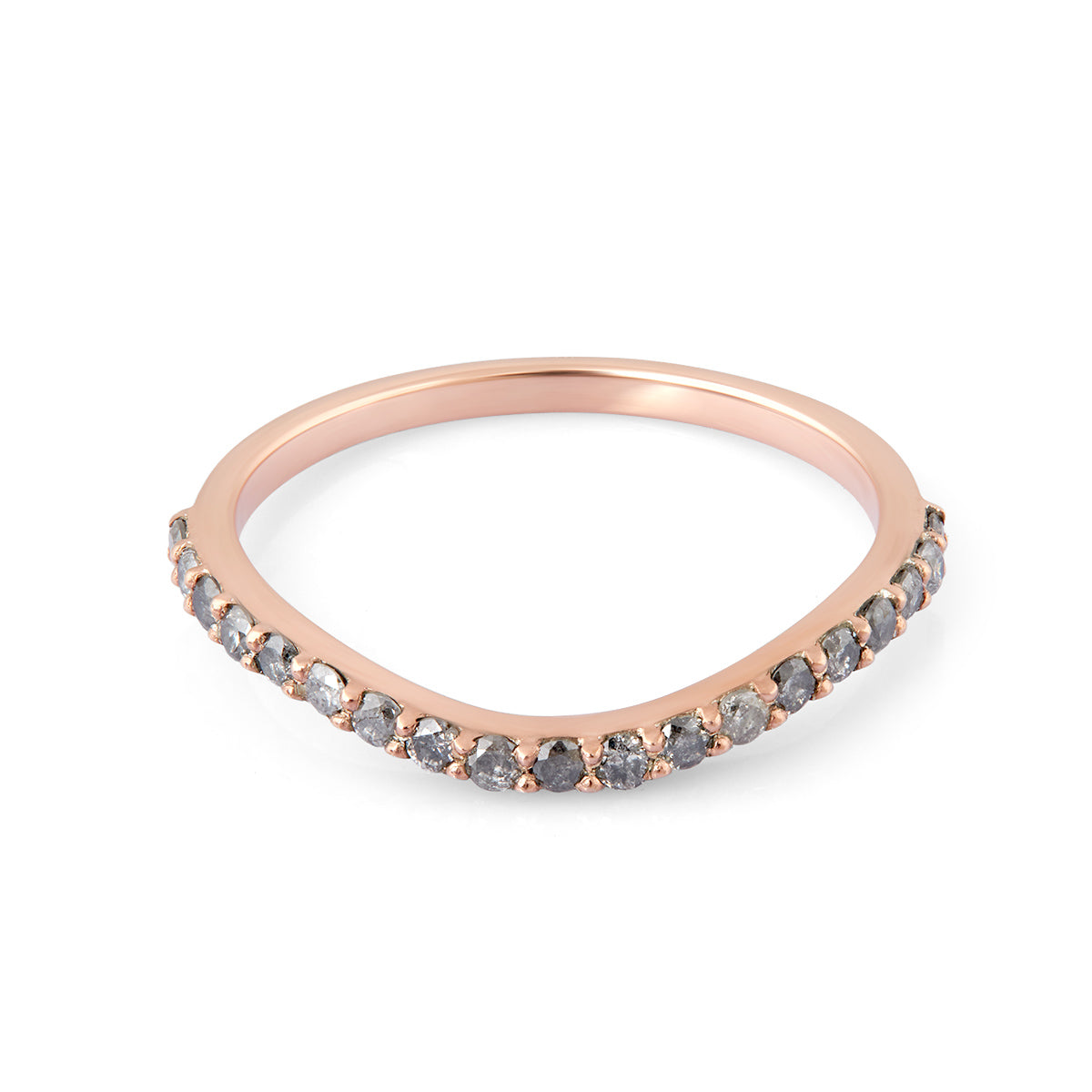 0.27TCW Salt and Pepper Diamond Wedding Band Eternity Band