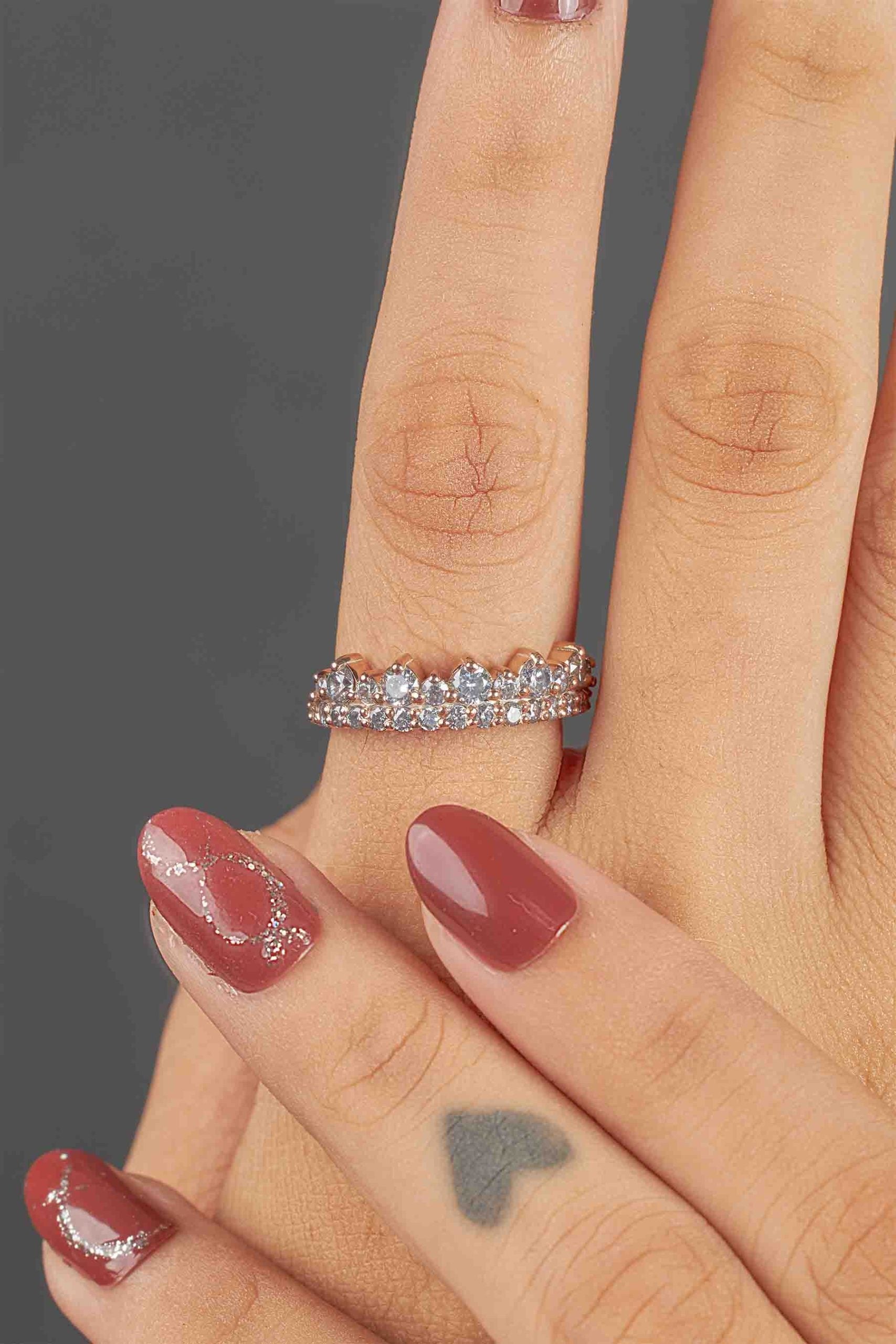 Moissanite Diamond Wedding Bands Women's Promise Anniversary Band Rose Gold White Gold