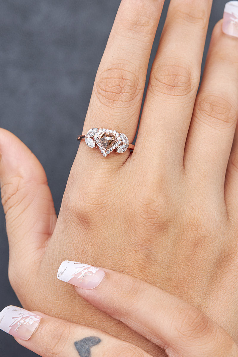 Salt and Pepper Engagement Ring