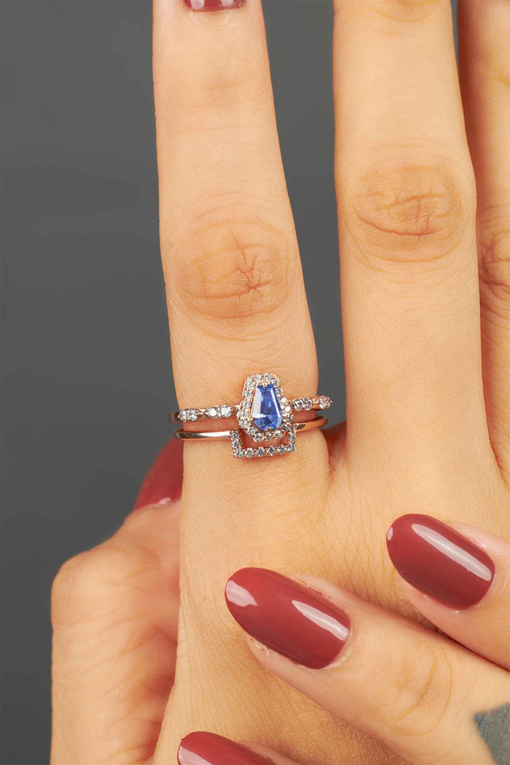 Coffin Wedding Ring Set Till Death Engagement Ring Bridal Set
