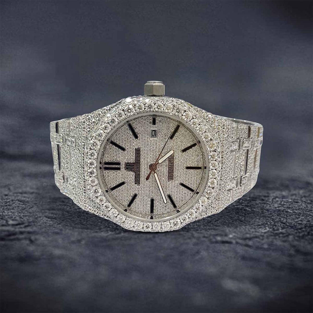 Audemars Piguet Royal Oak Iced Out Watch for Men CZ Diamond