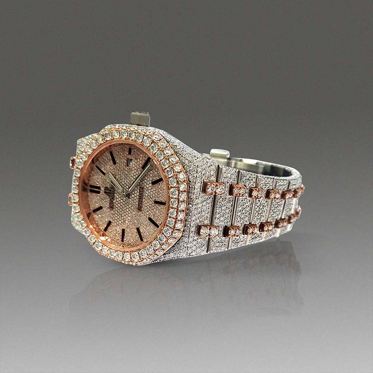 Audemars Piguet Royal Oak Watch CZ Diamond Iced Out Two tone