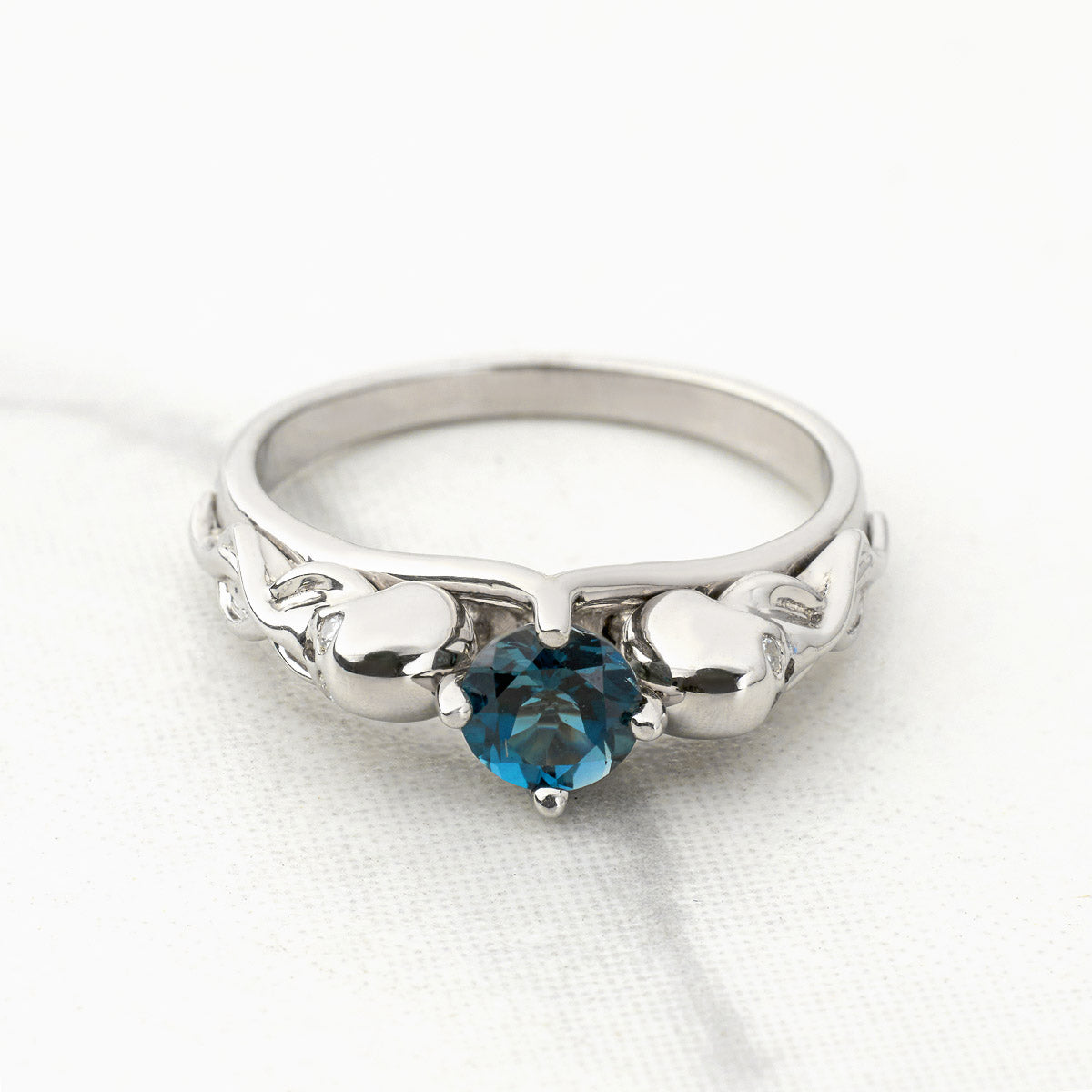 Natural London Blue Topaz Skull Ring Gothic Skull and Snake Engagement Ring