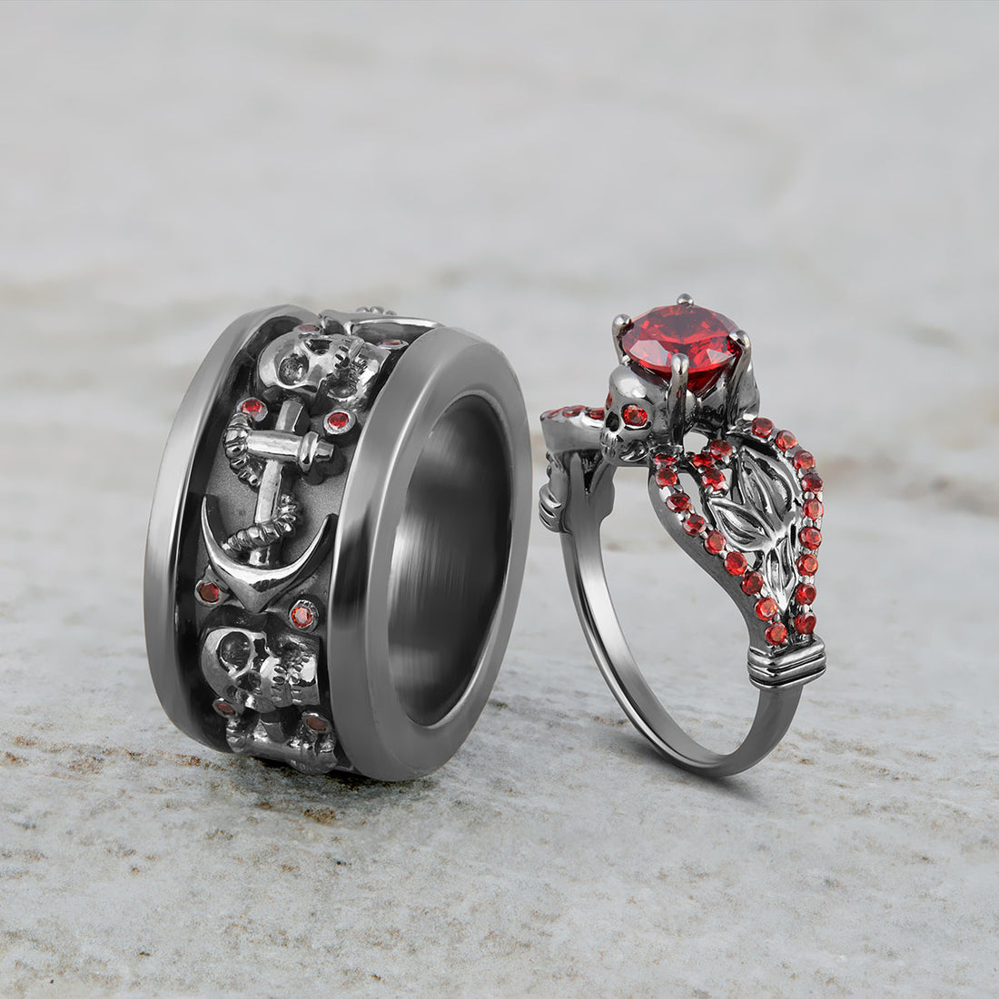 Matching Skull Rings His and Her