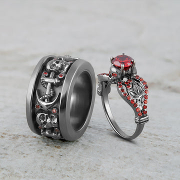 Matching Skull Rings His and Her