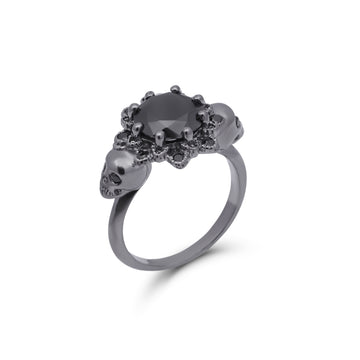 ONYX SKULL PROMISE RING